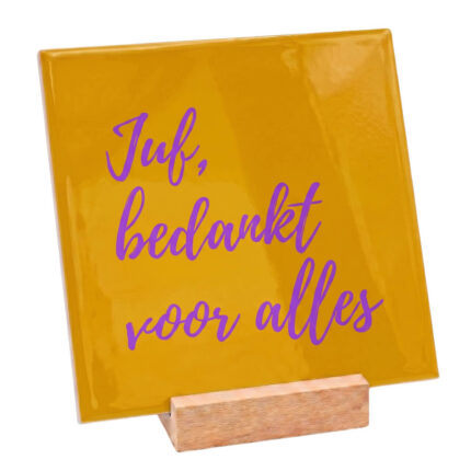 Teksttegel juf, bedankt voor alles